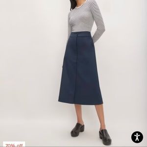 NWT Everlane Structured A-line Skirt Navy sz 10